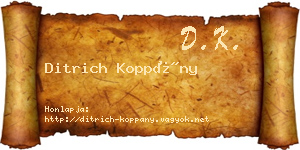 Ditrich Koppány névjegykártya